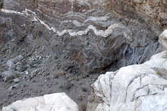 twisted strata near Monarch mine 
